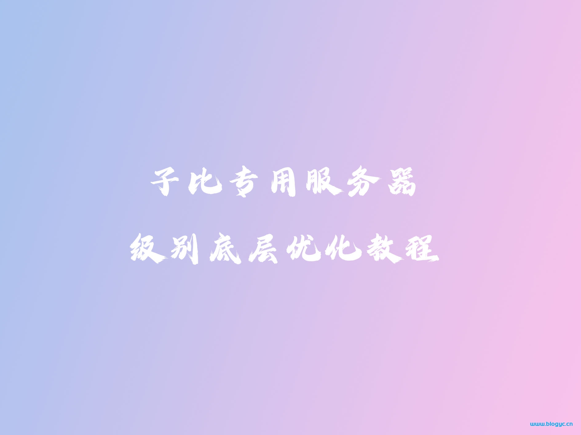 子比专用服务器级别底层优化教程